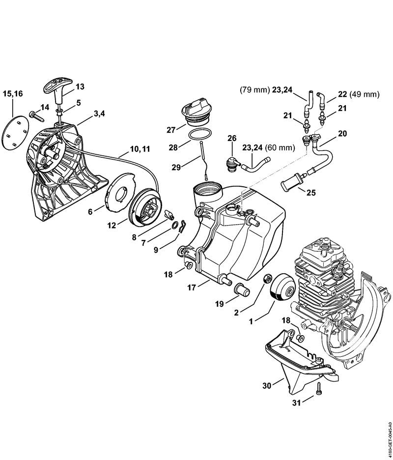 B STARTER & FUEL TANK