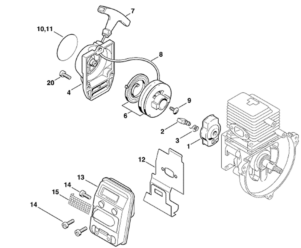 REWIND STARTER-MUFFLER