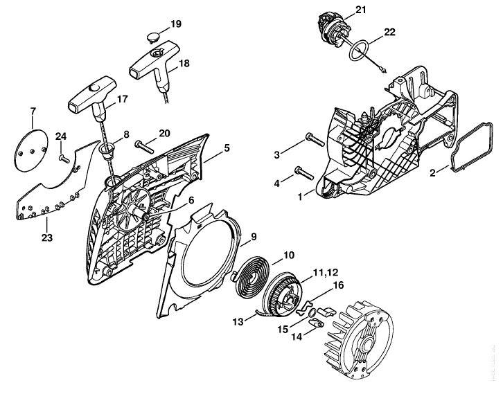 Fan Housing with Rewind Starter