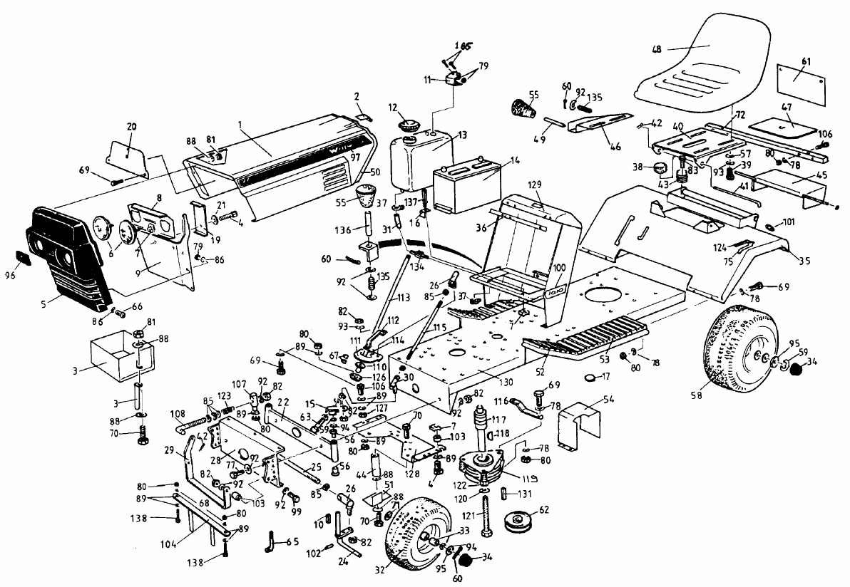 Tractor chassis and upper body panels