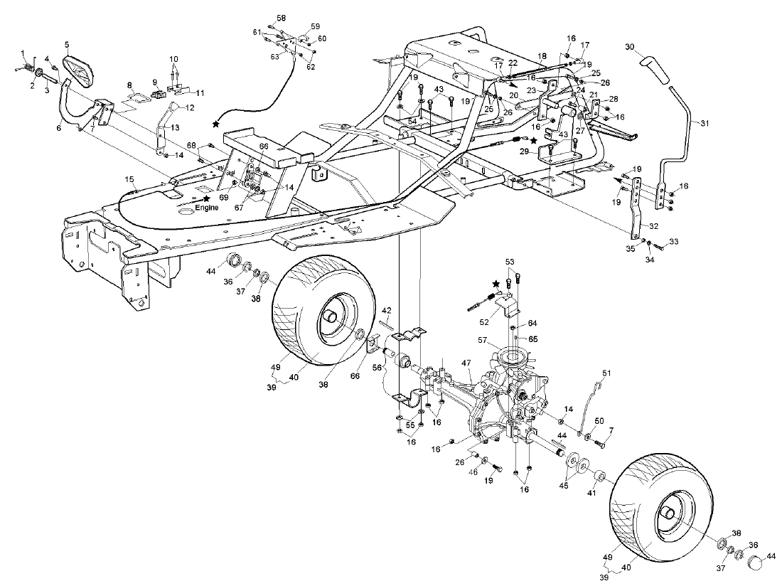 Rear Axle & Control Pedals