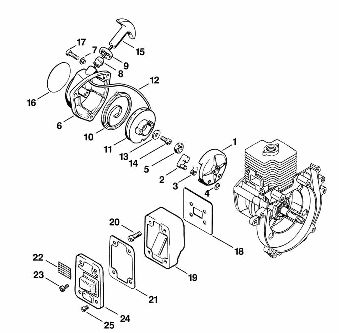 B-Rewind starter, Muffler