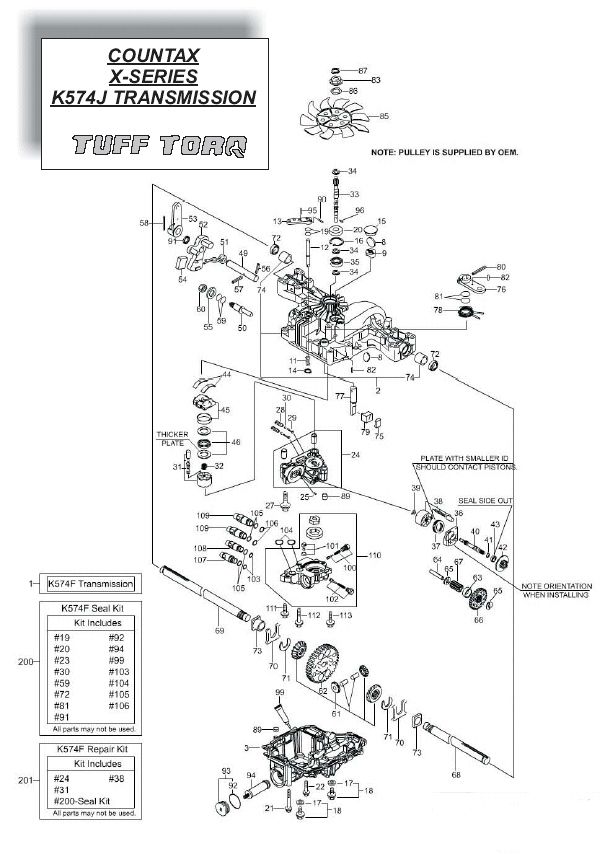 K574J Transmission Tuff Torq