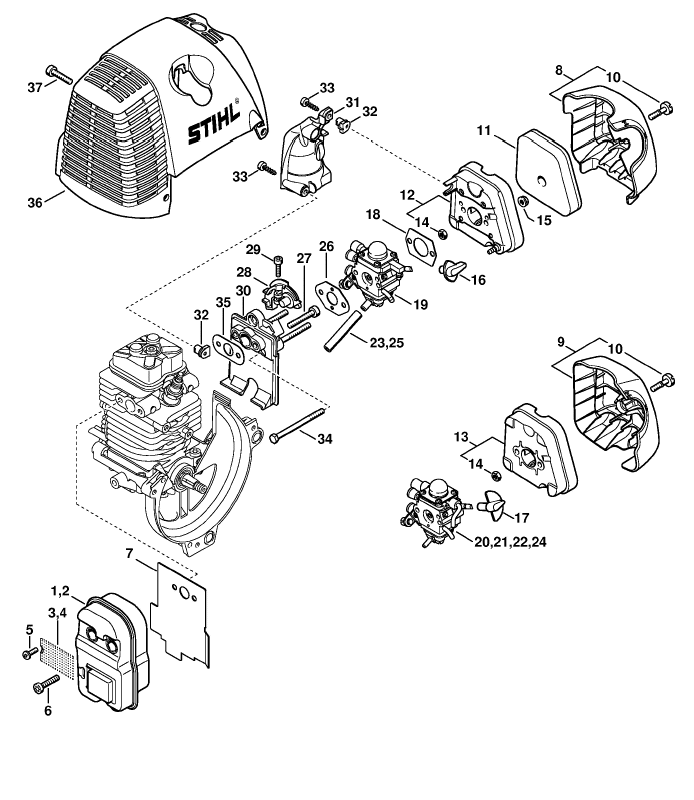 Muffler, Air filter