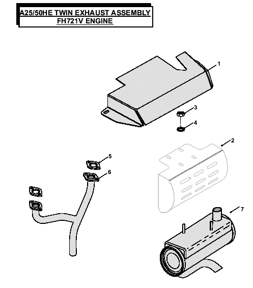 Twin Exhaust assembly FH721V Engine