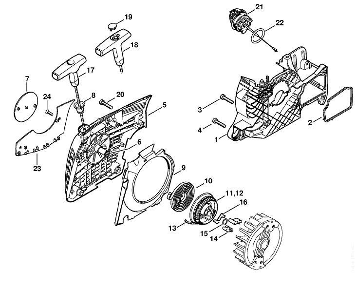 Fan Housing with Rewind Starter