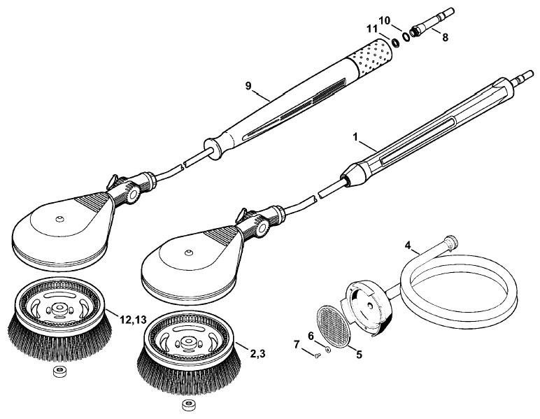 Rotory washing brush