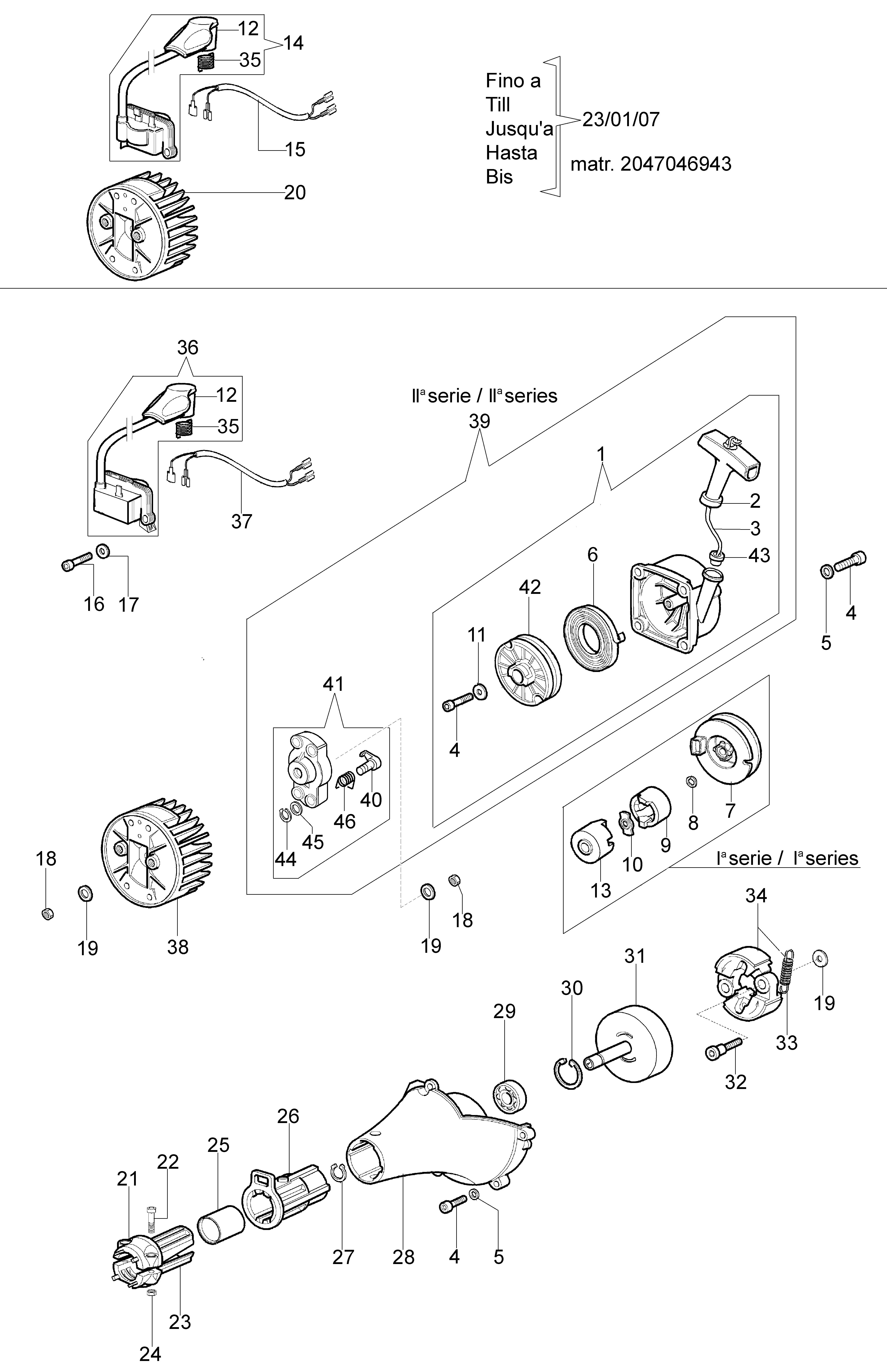 Starter assy and clutch