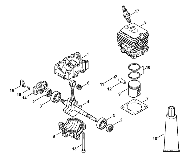 Crankcase, Cylinder