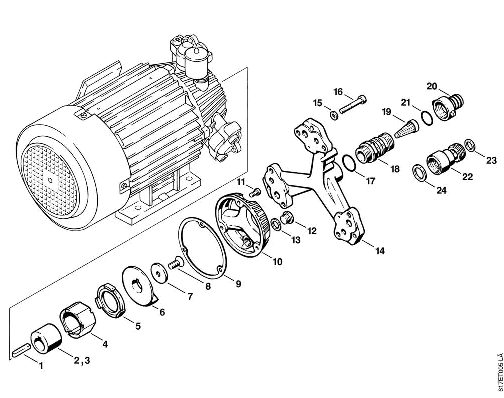 D-Electric motor E-Pump housing