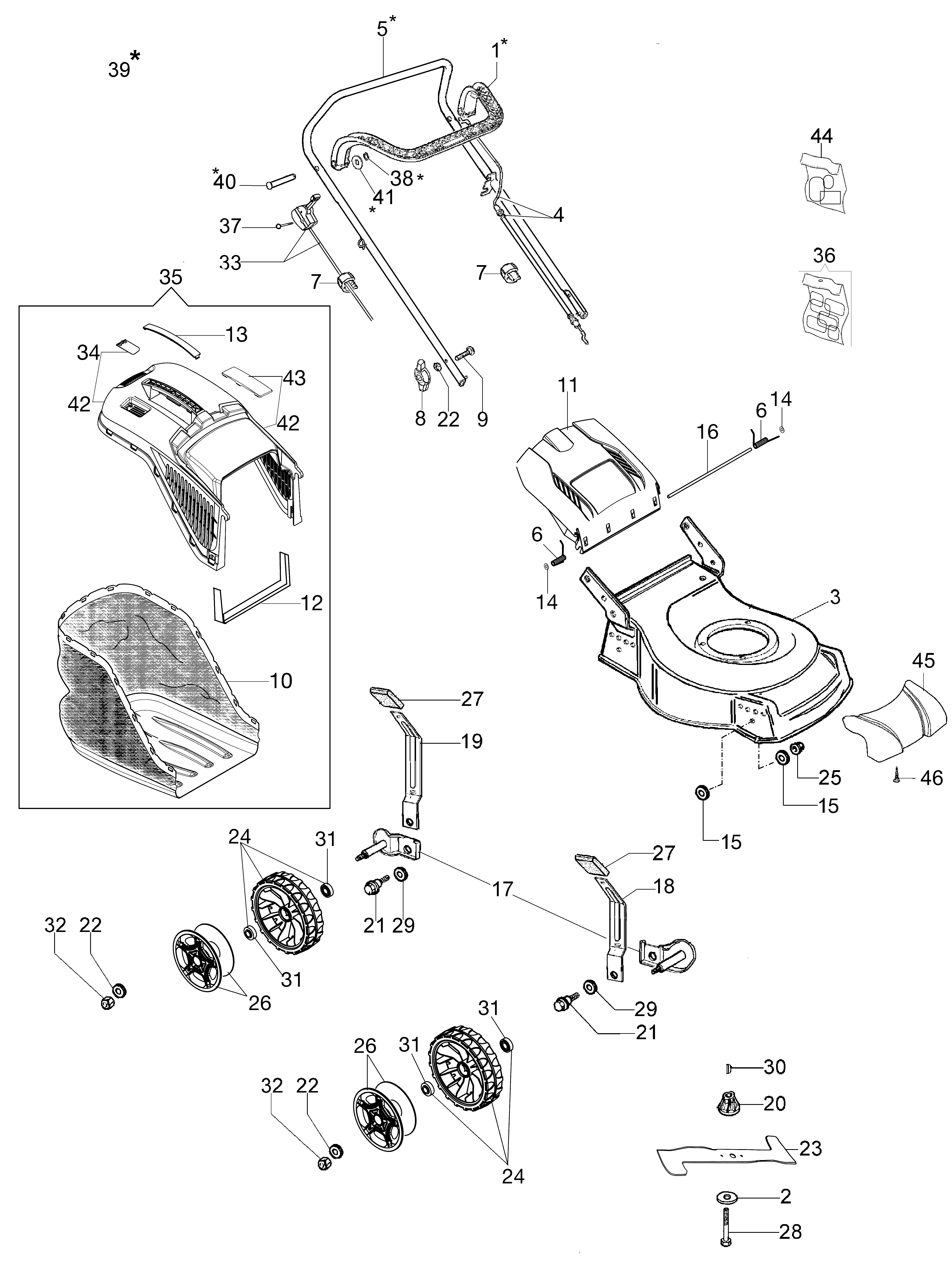Complete illustrated parts list