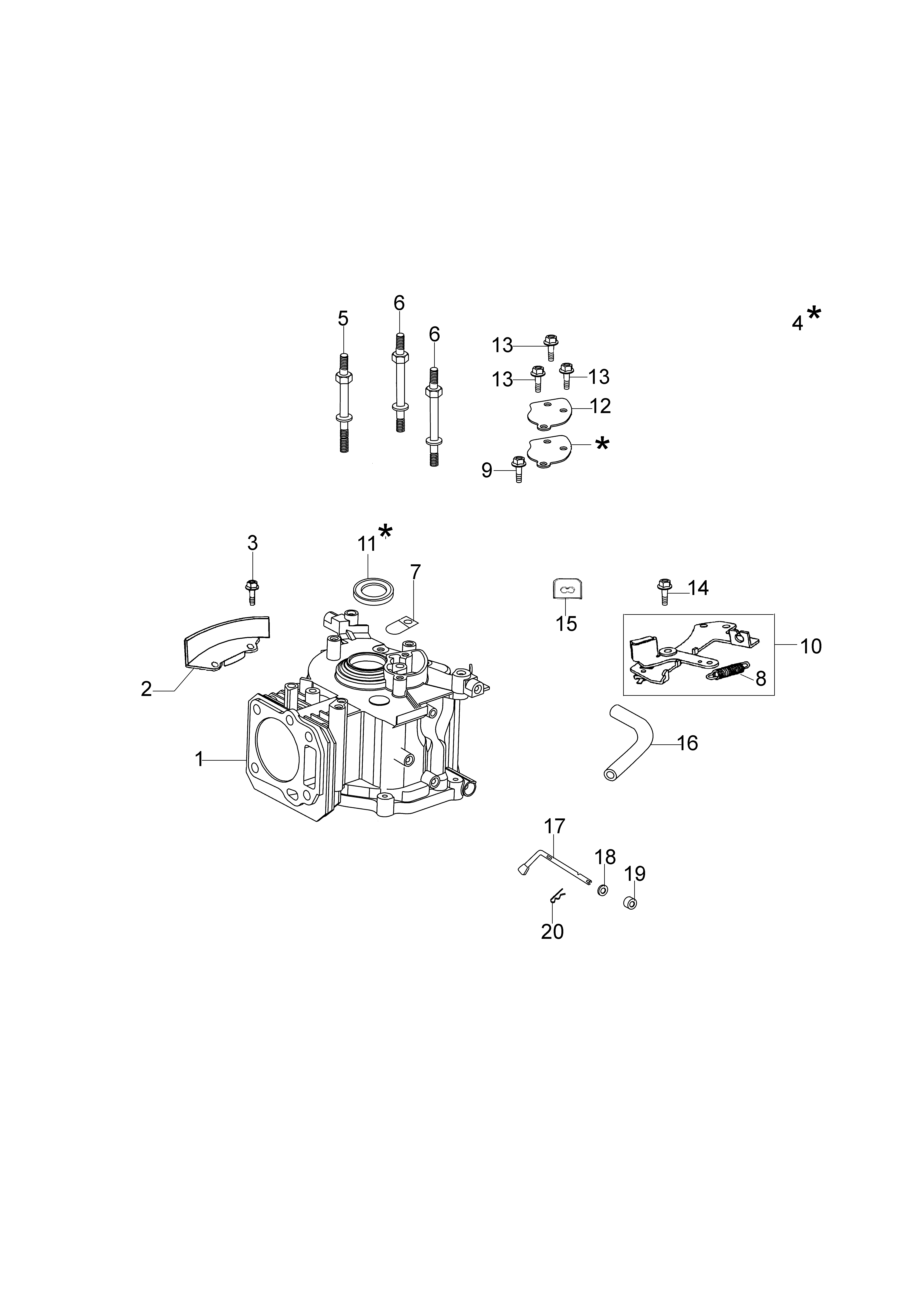 Cylinder and crankcase