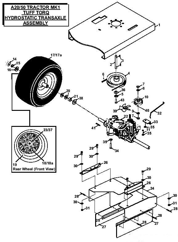 MK1 Tuff Torq Hydrostatic Transaxle Assembly