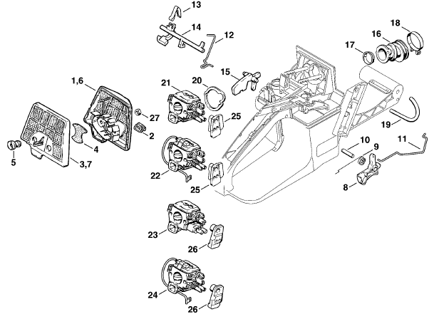 Air filter - Throttle control