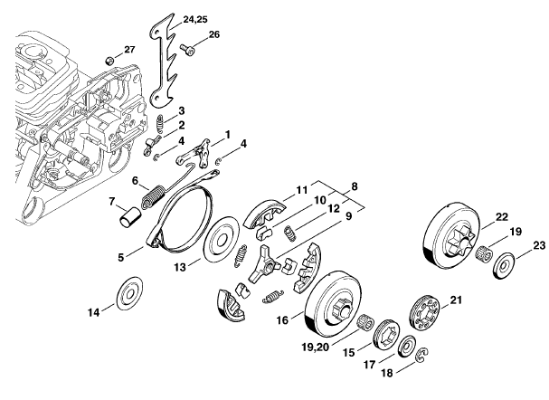 Chain brake - Clutch