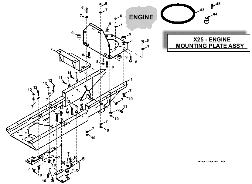 X25 Engine Mounting Plate Assy