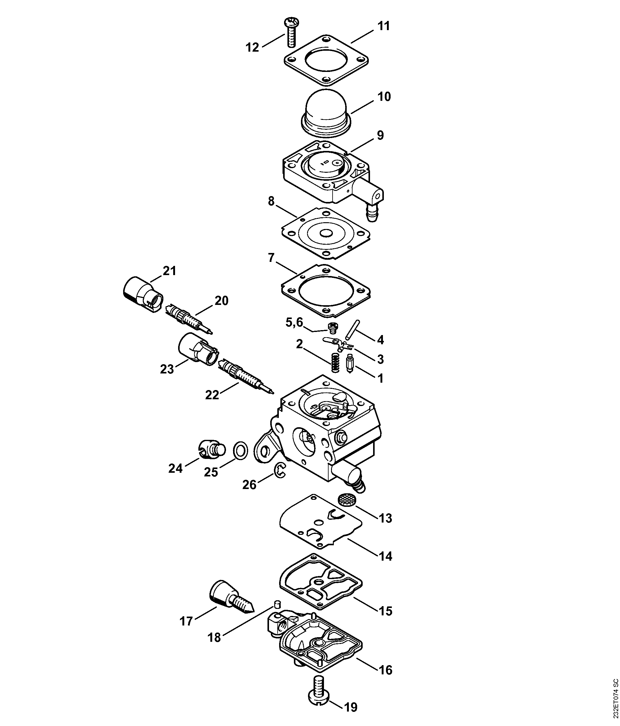 Carburetor C1Q-S216, C1Q-S190B