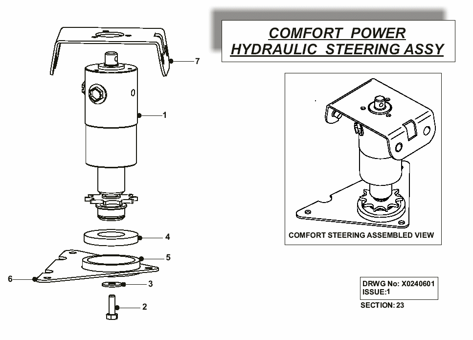 comfort power hydaulic steering assy