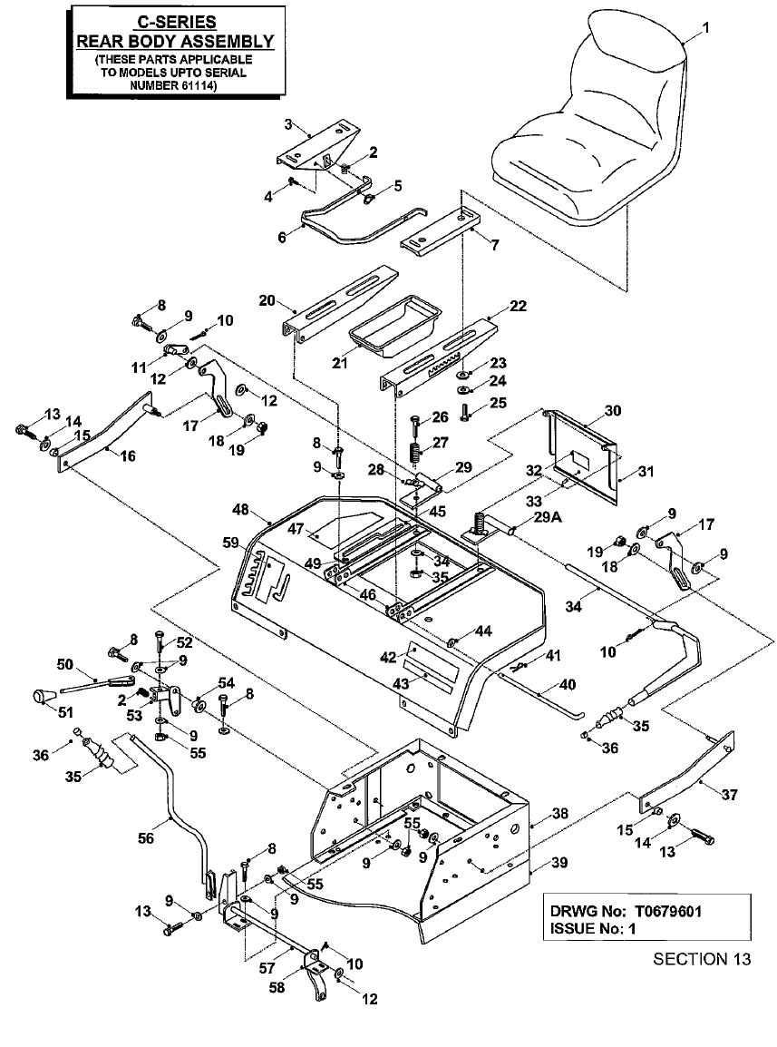 Rear Body Assembly pre SN 61114