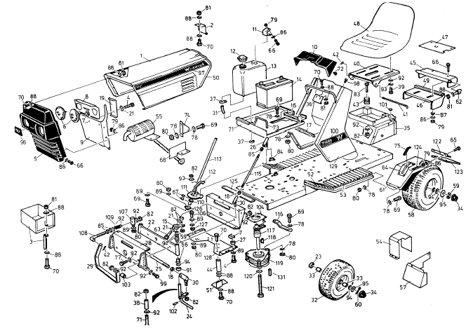 Tractor chassis and upper body panels