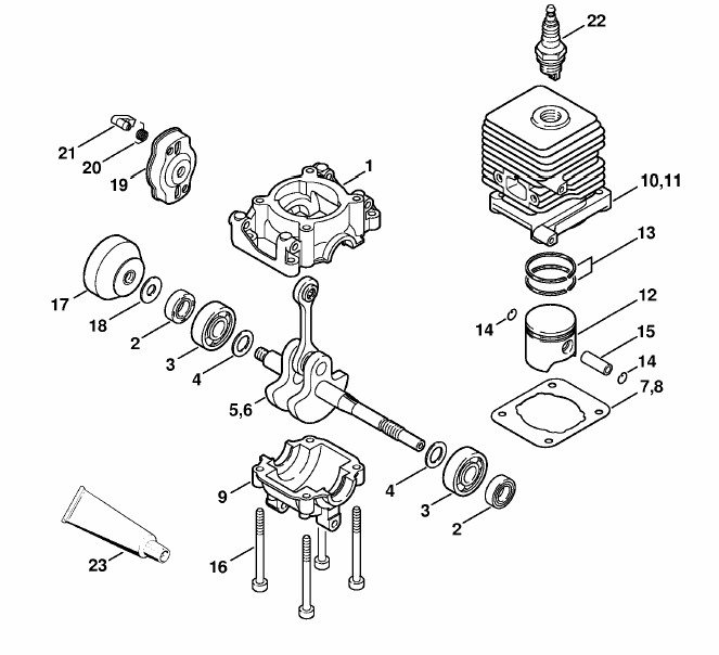 Crankcase, Cylinder