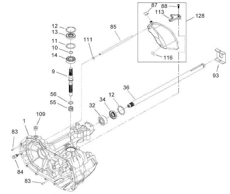 Main Housing & Bearing Assembly Transaxle No 104-1760