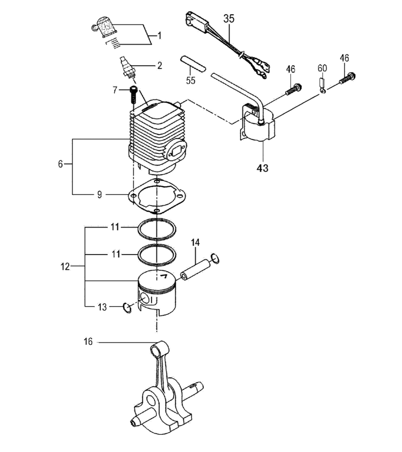 CYLINDER/PISTON/CRANK SHAFT