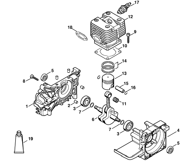 Crankcase, Cylinder
