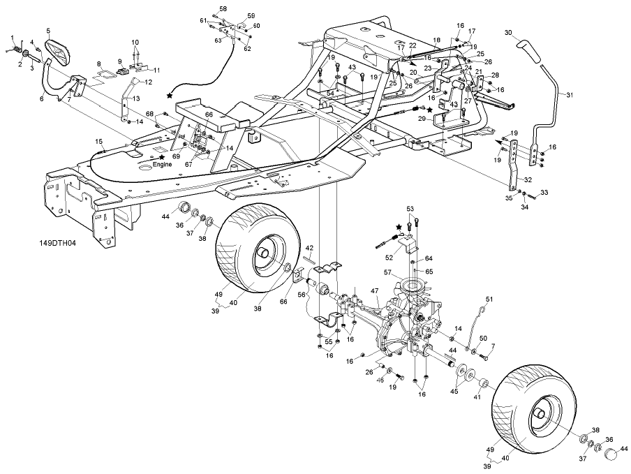Rear Axle & Control Pedals