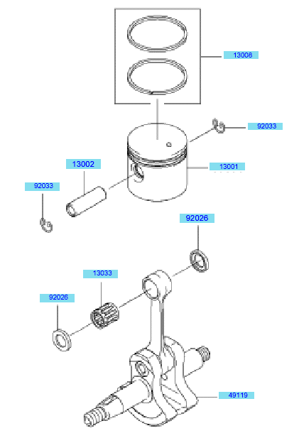 Piston	 Crankshaft