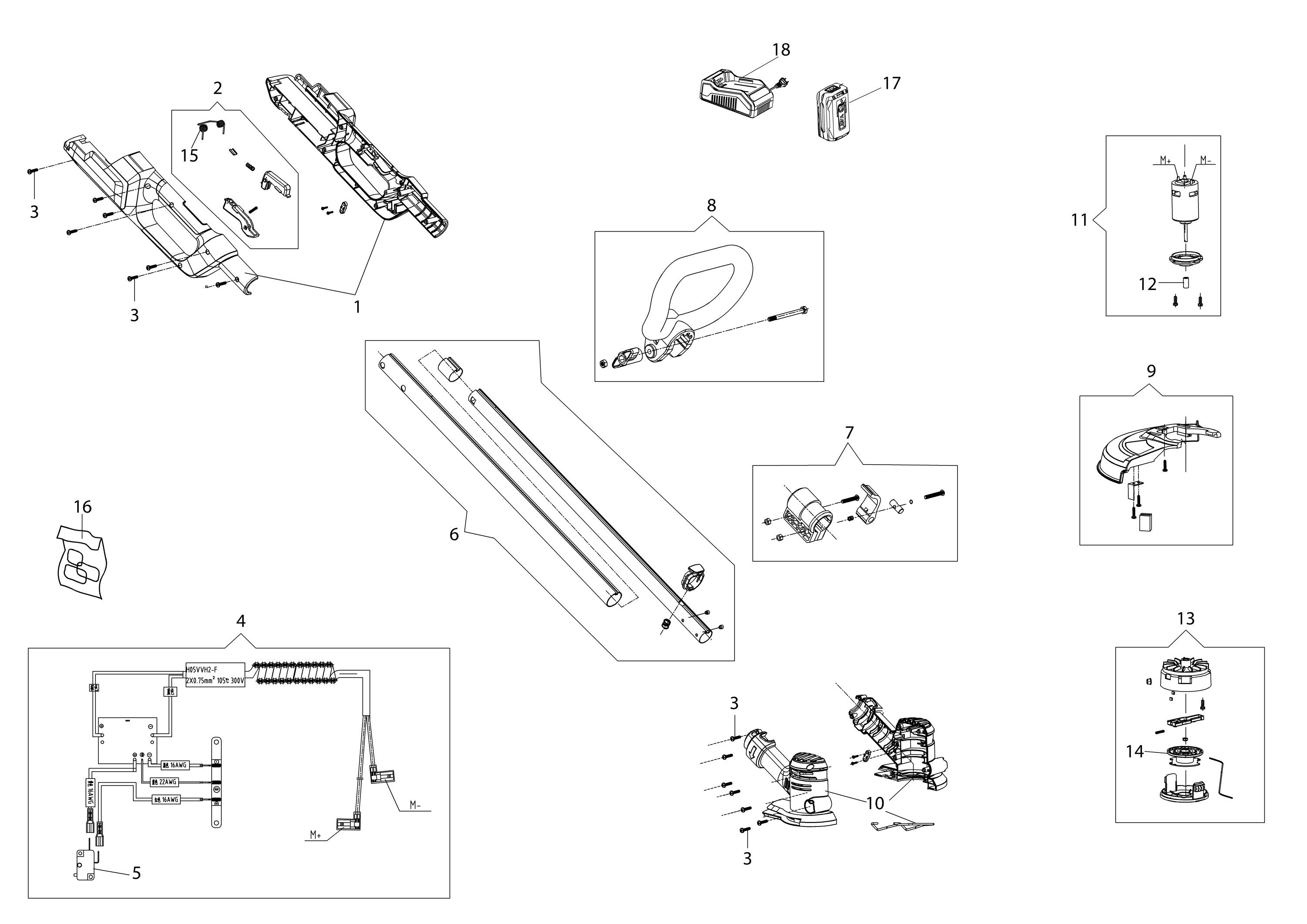 Complete illustrated parts list