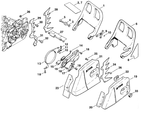 Chain brake-Chain sprkt cover