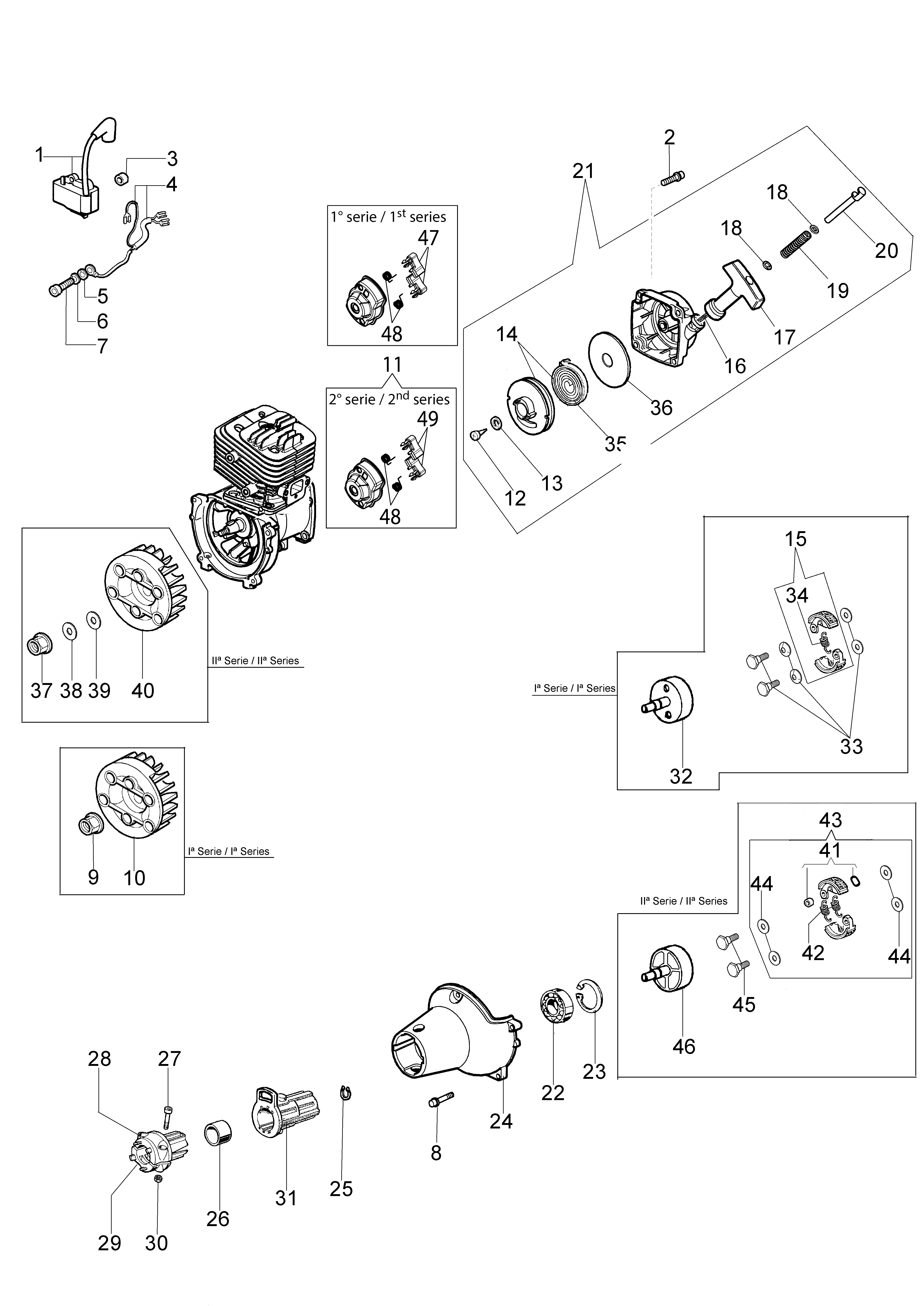 Starter assy and clutch