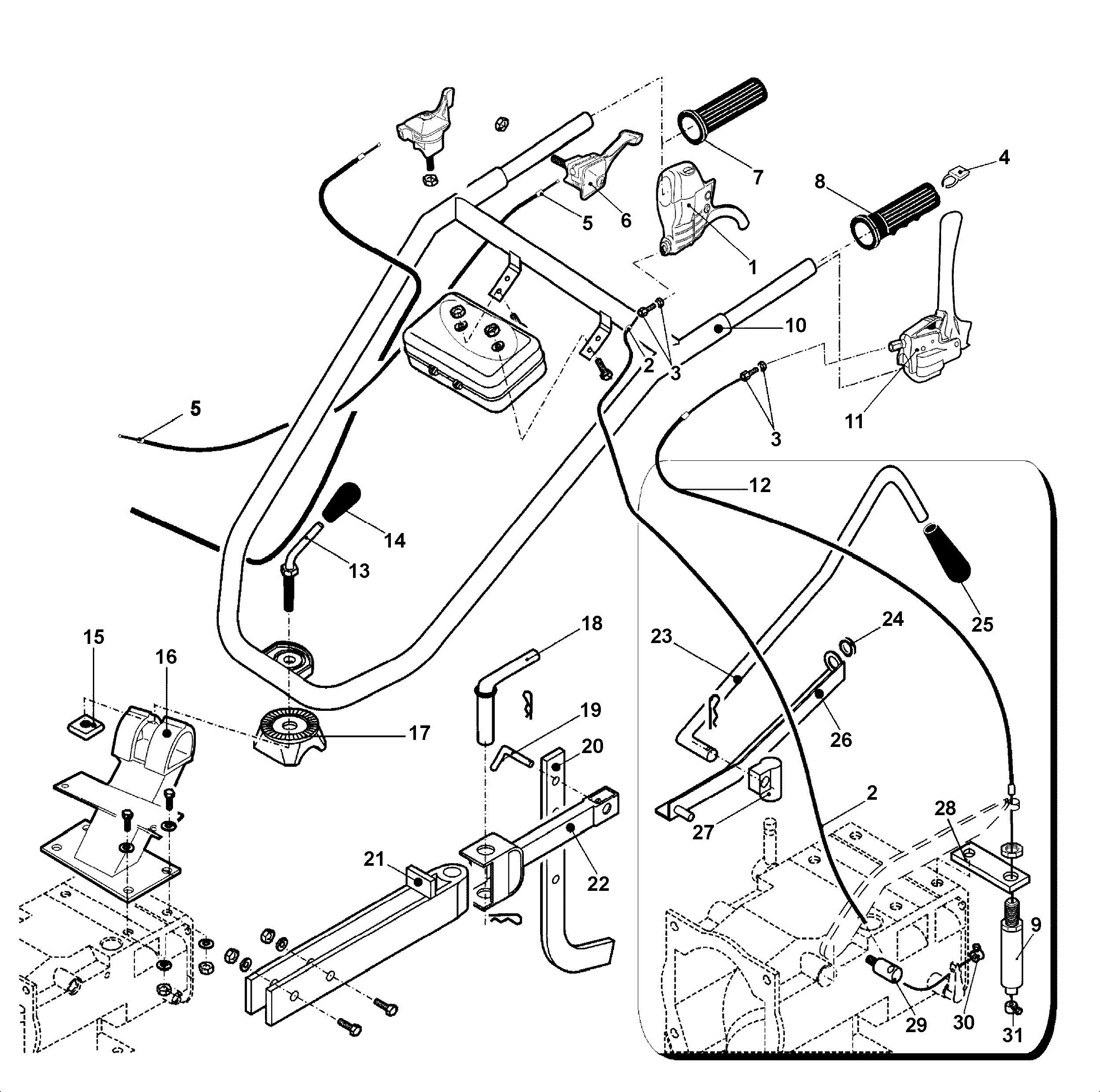 Handlebar rod and handle bars