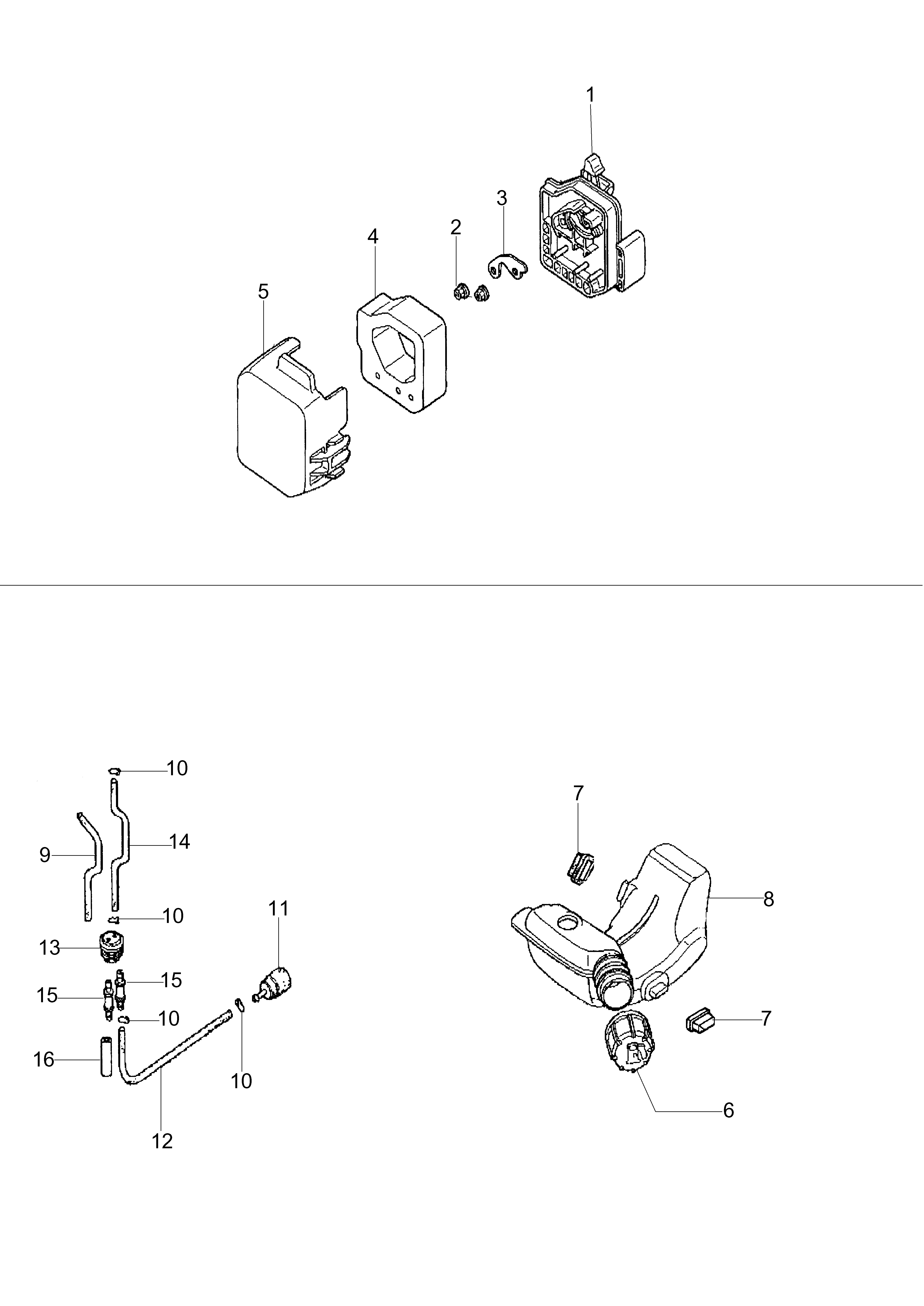 Fuel tank and air filter