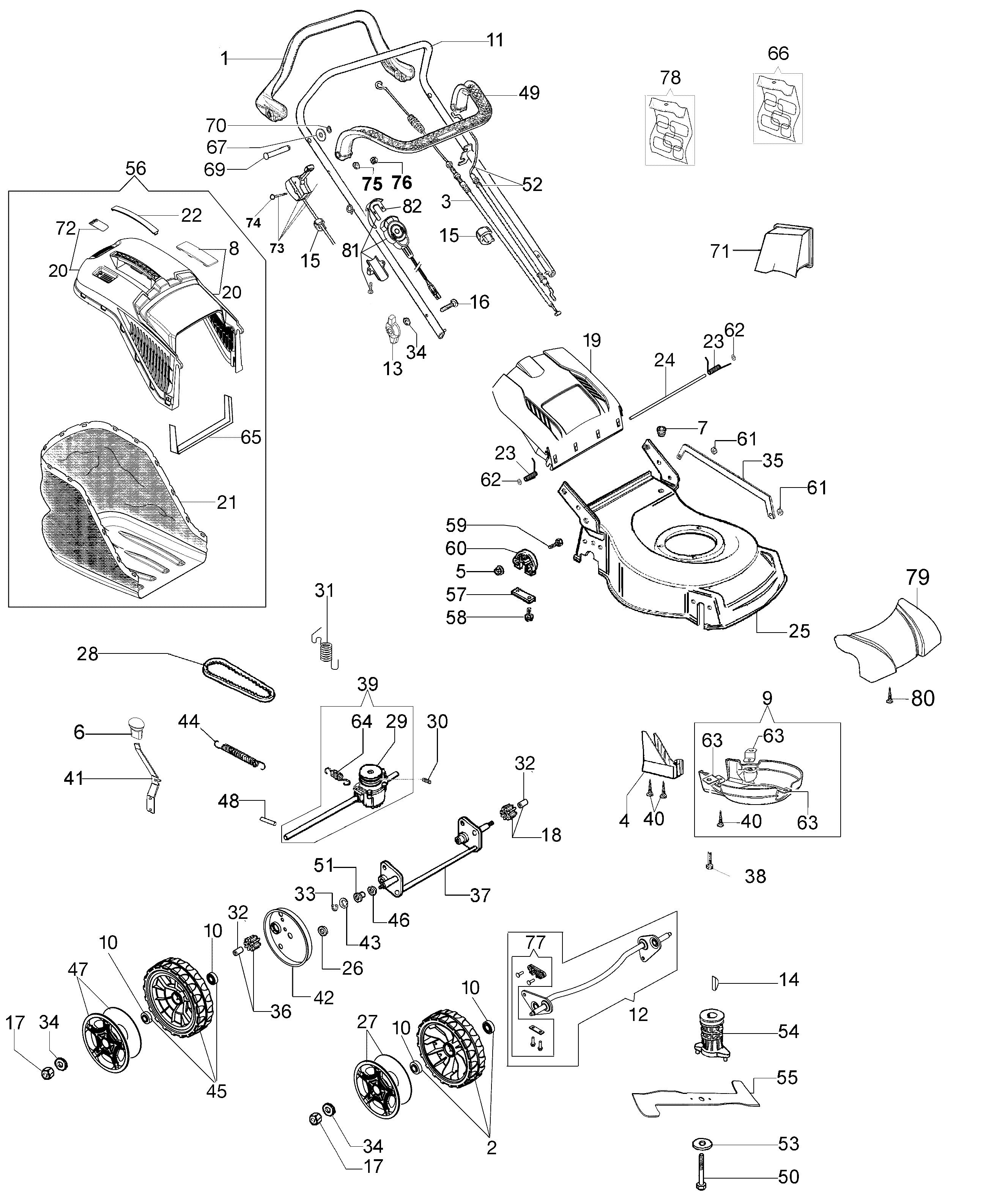 Complete illustrated parts list