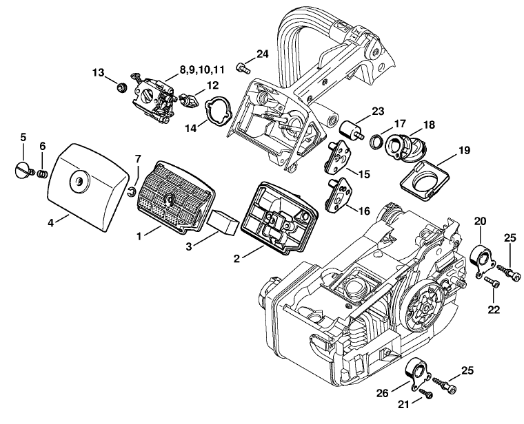 Air filter MS 200 T