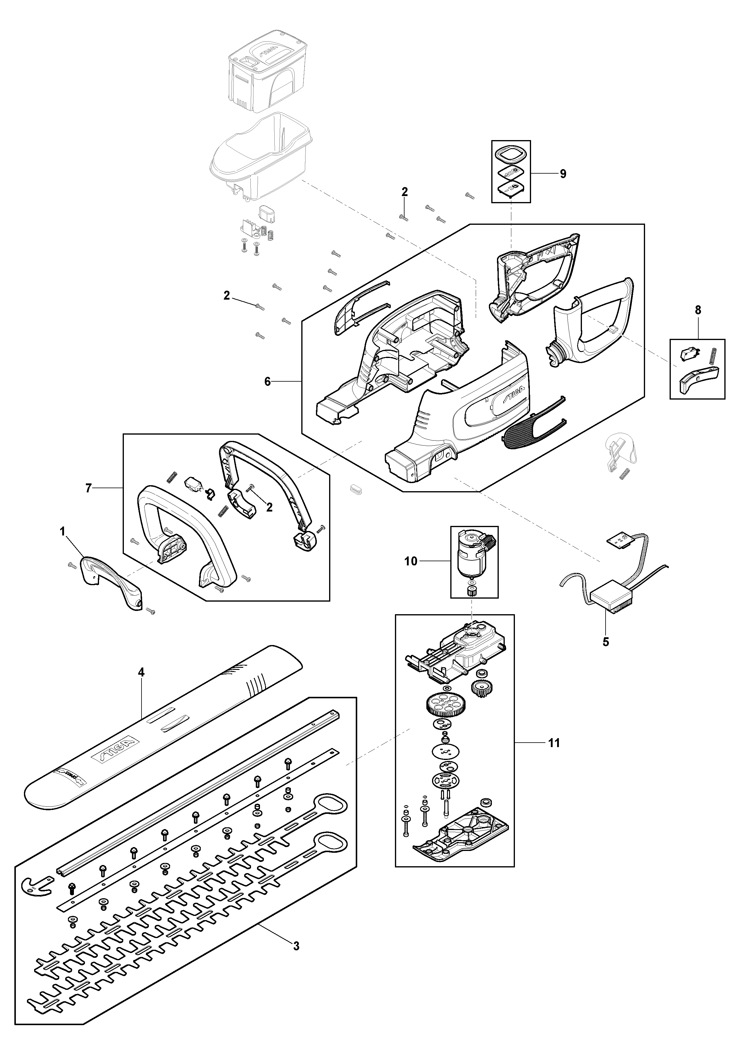 Battery hedge trimmer