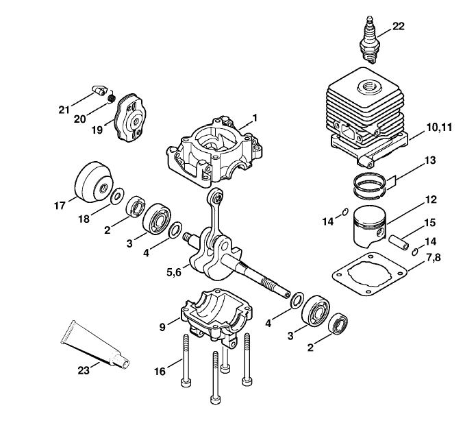 Crankcase, Cylinder