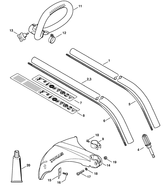 Drive tube assembly, Loop handle