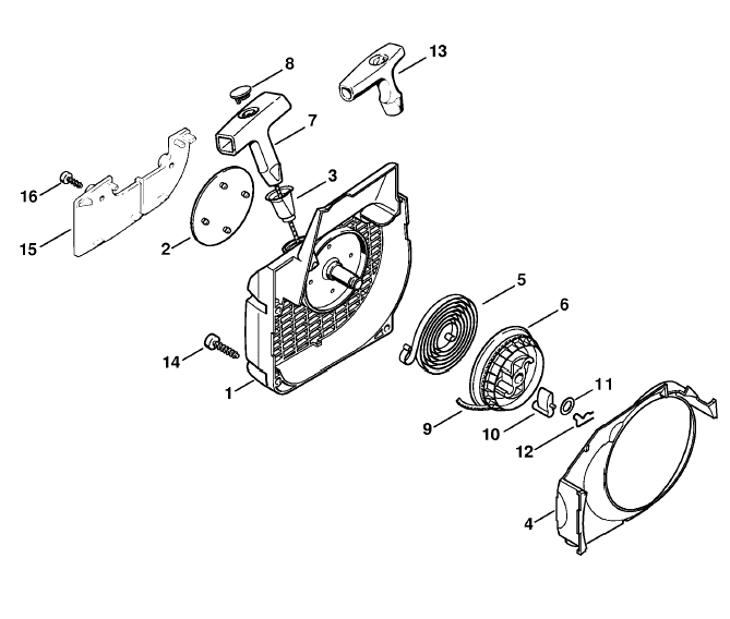 Fan Housing with Rewind Starter