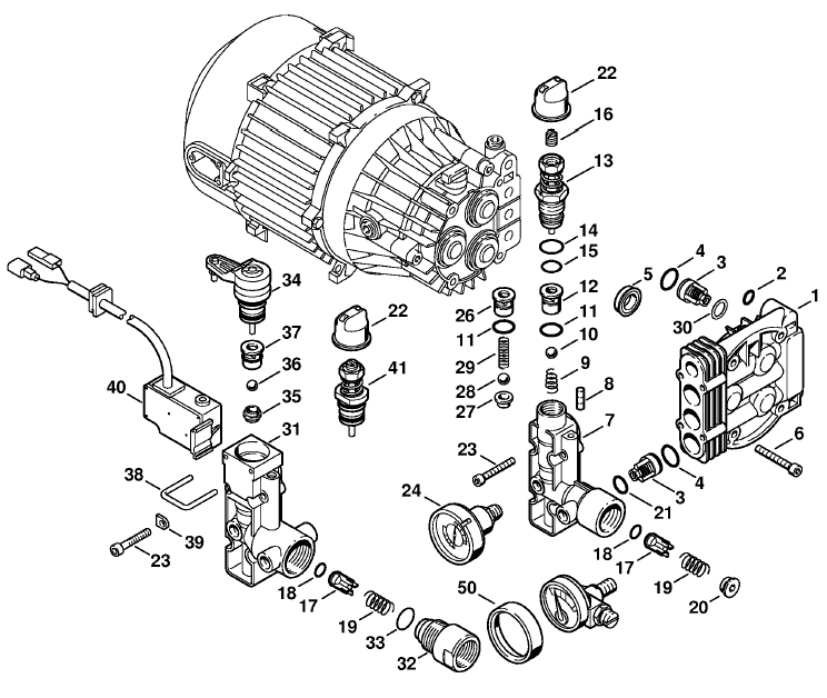 Regulation valve block