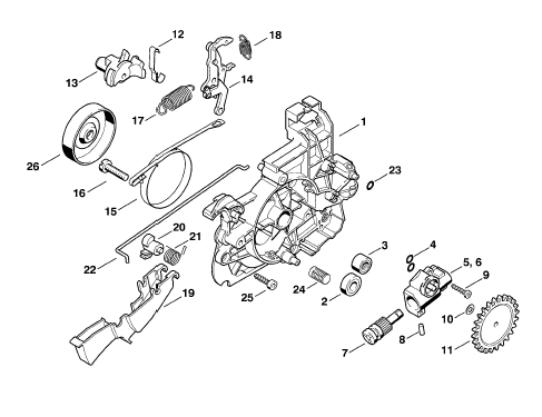Gear housing - Oil pump