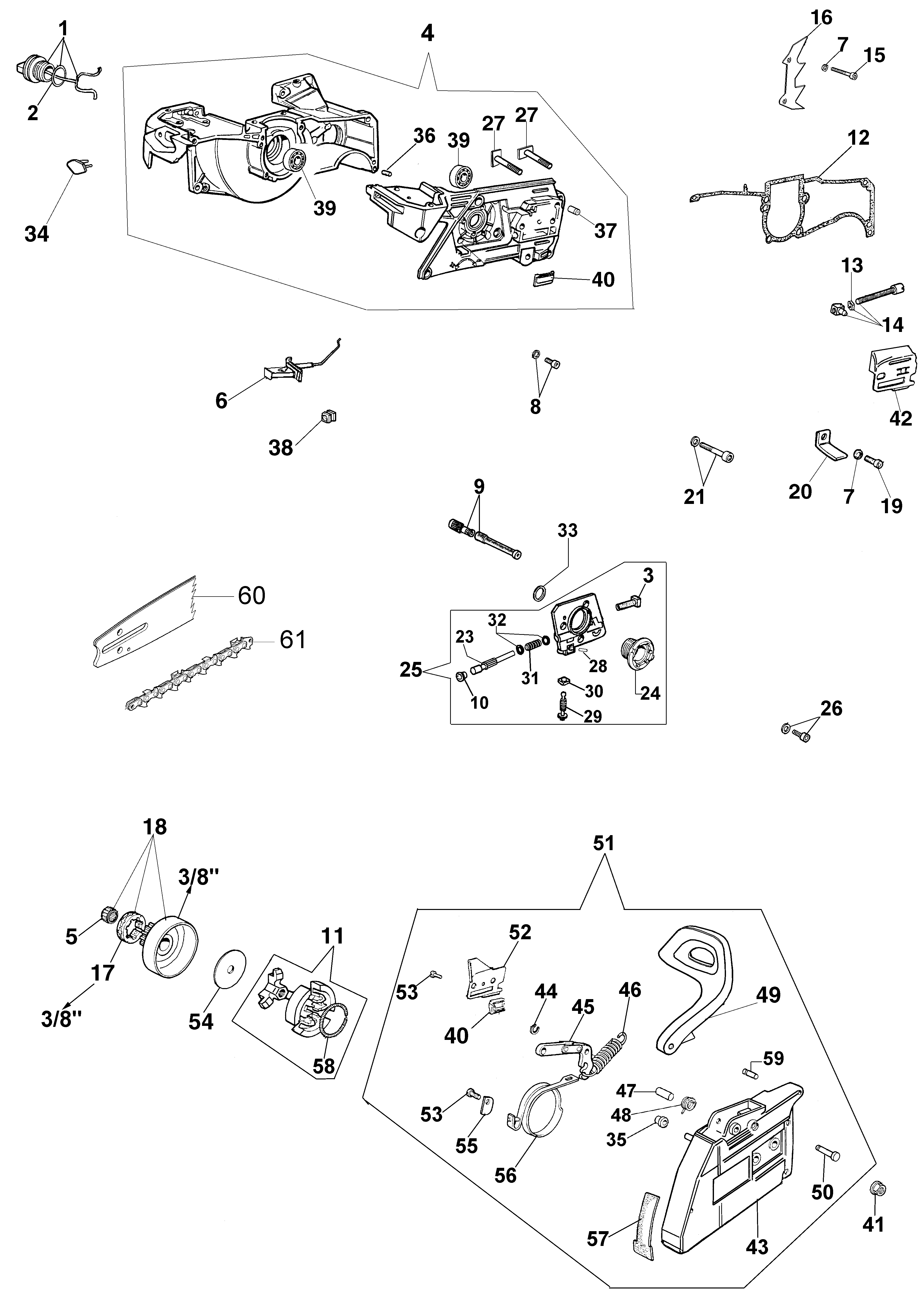 Crankcase and brake