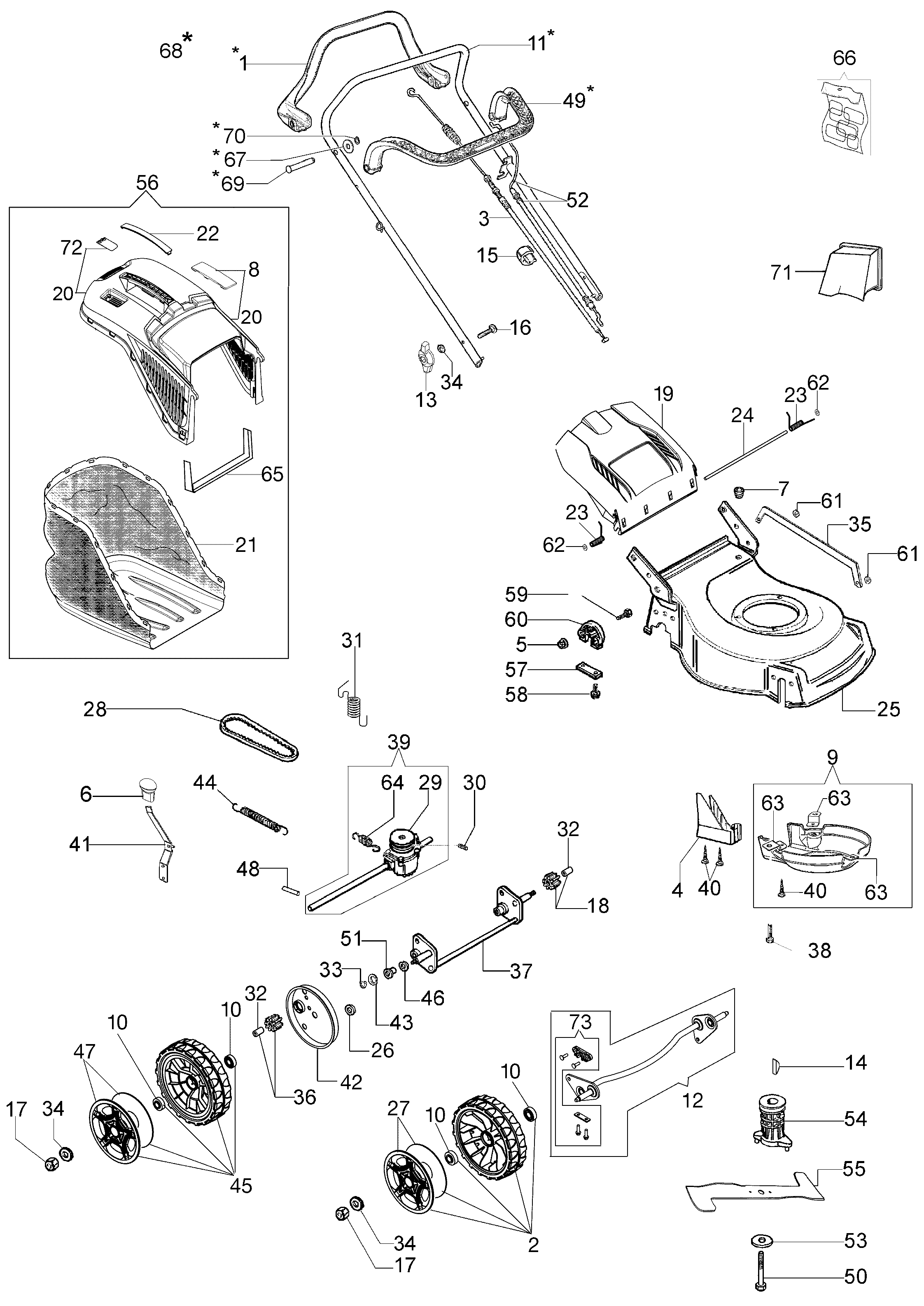 Complete illustrated parts list