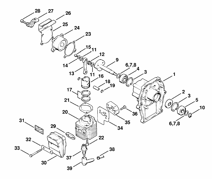 Crankcase, Cylinder