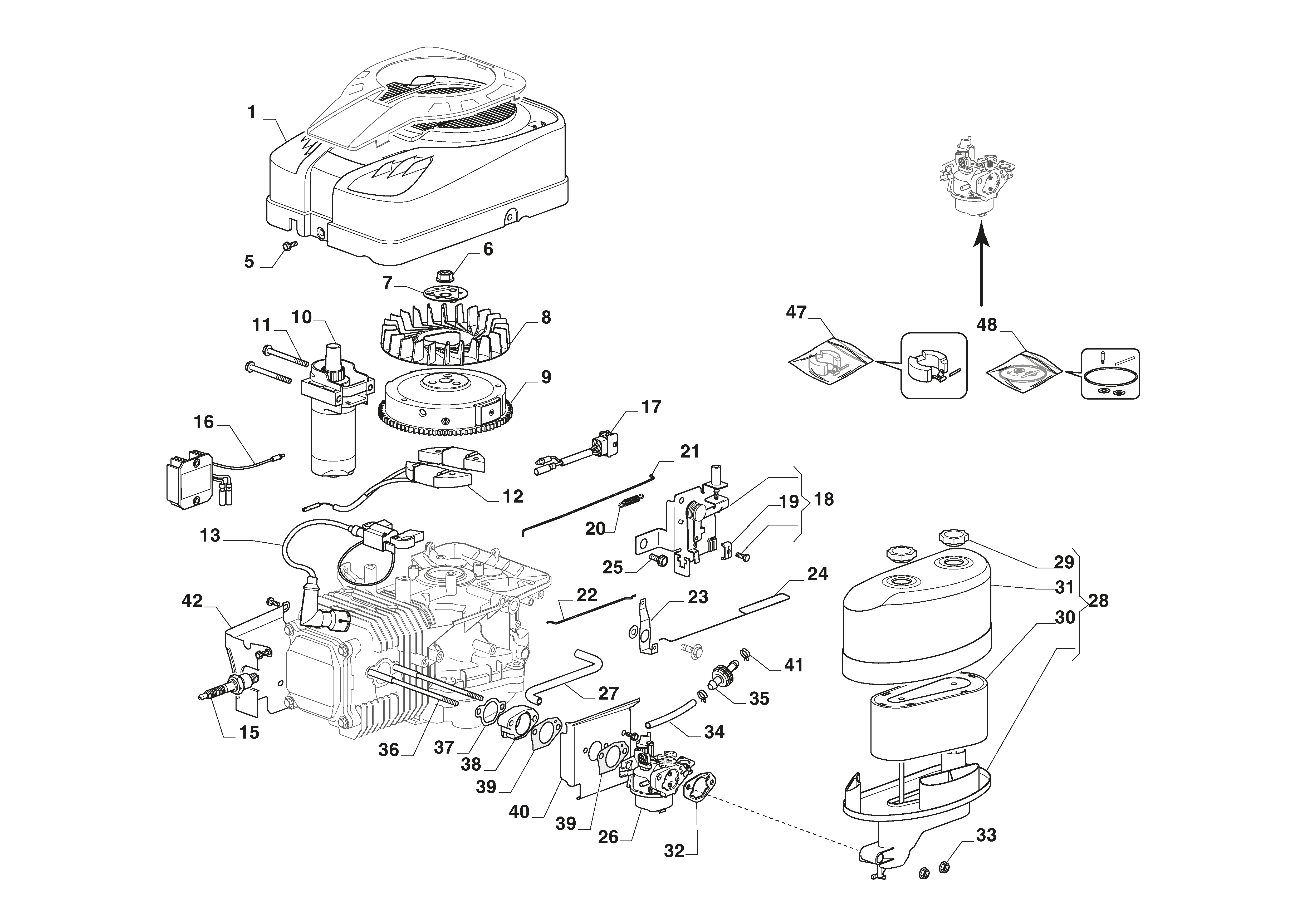  Carburettor, Air Cleaner Assy