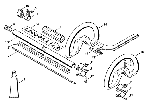 Drive tube assembly FS 55, Loop handle