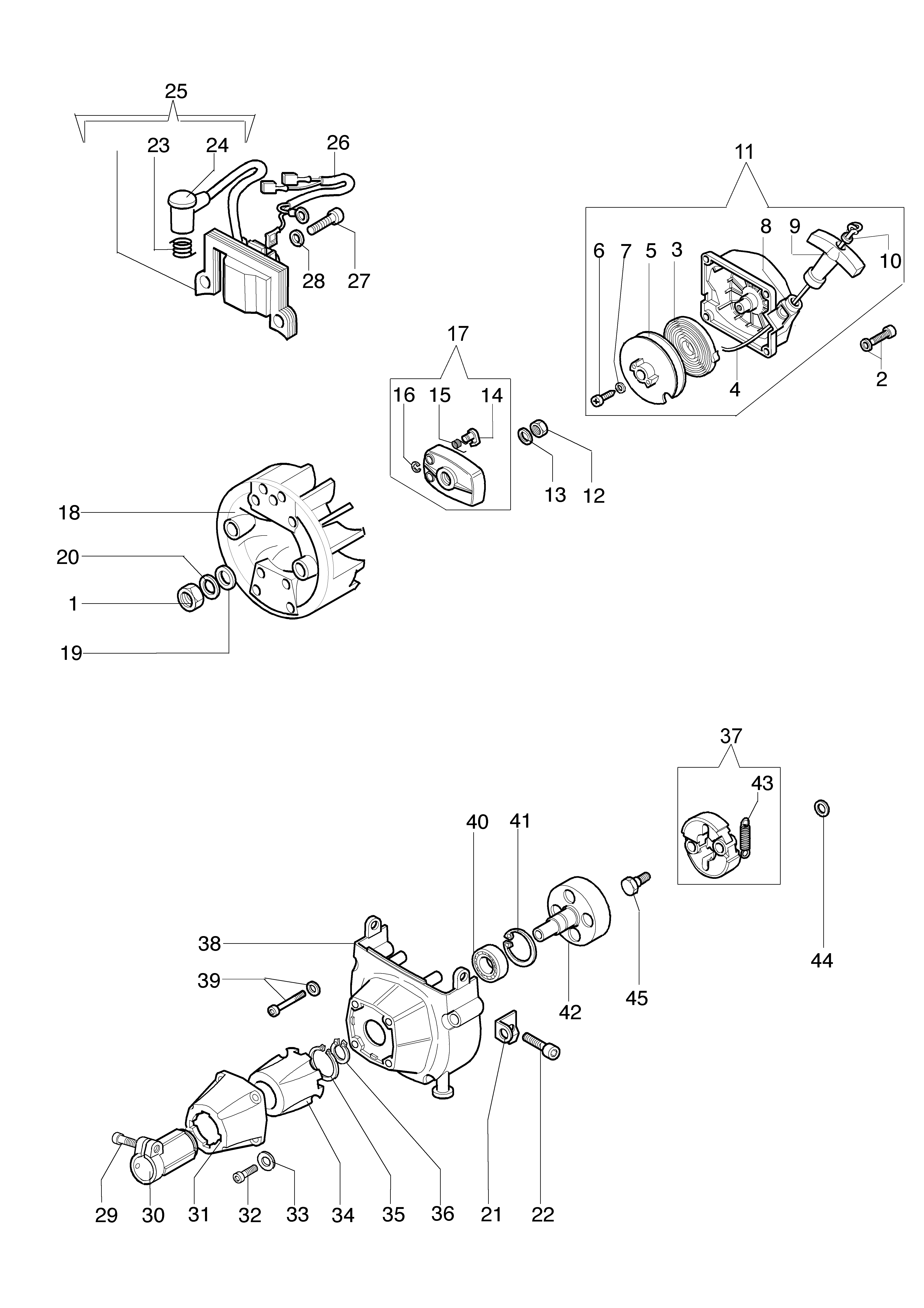 Starter assy and clutch