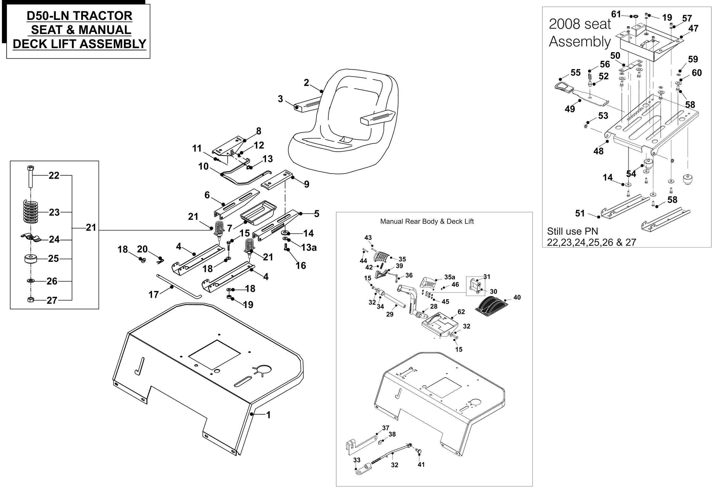 SEAT & MANUAL DECK LIFT ASSY